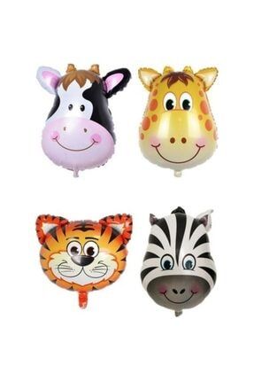Safari Balon Set Hayvanlı Folyo Balonlar 30 40 cm 4 Lü 2276422