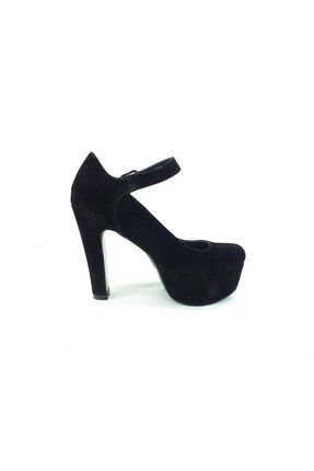 Kadın Siyah Topuklu Platform Ayakkabı 80 61 80 SİYAH-SÜET