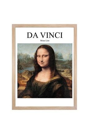 Mona Lisa Çerçeveli Poster Tablo 30x40cm Doğal Ahşap Çerçeveli ARTSH030