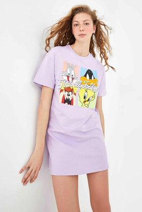 Kadın Lila Looney Tunes Elbise S1FE03Z8
