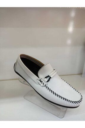 Erkek Beyaz Günlük Beyaz Loafer Ayakkabı tkn1