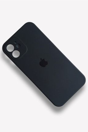 Iphone 12 Uyumlu Black Kamera Korumalı Lansman Içi Kadife Silikon Logolu Kılıf 12LogoluLansmanKorumalı