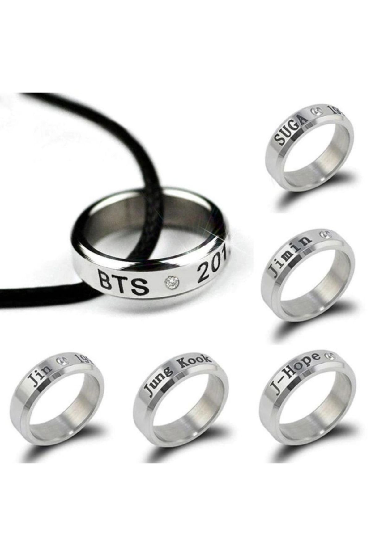 KPOP Idol BTS V Taehyung Surgical steel Triple Rings Earring | eBay