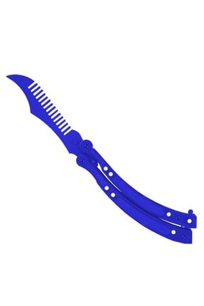 Cs Go Kelebek Bıçak Şeklinde Kilitli Plastik Tarak Sallama Stres Atma Mavi 3DCSGO02