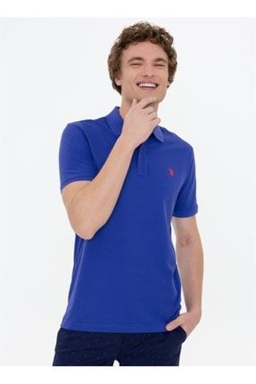 Polo Yaka Slim Fit Mavi Erkek T-shirt-gtp04ly022 22Y-GTP041Y022