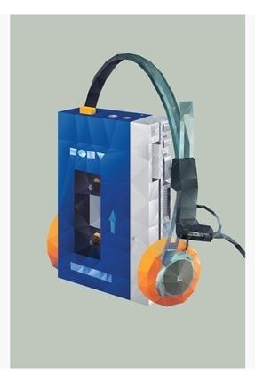 Mdr-5a Kulaklıklı Sony Walkman Tps-l2 Poligon Sanatı Tablo Ahşap Poster Dekoratif f8f8f8.u2(70)MUS