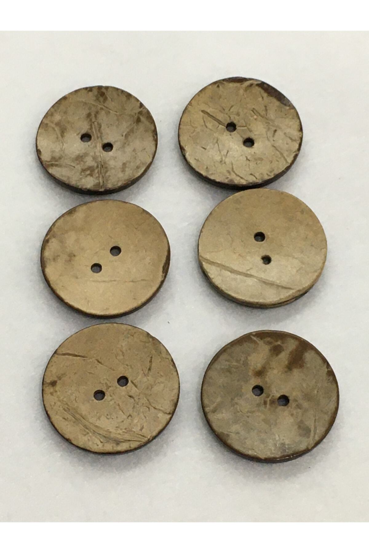 Coconut Button 6 Pieces, 3.3 Cm Diameter