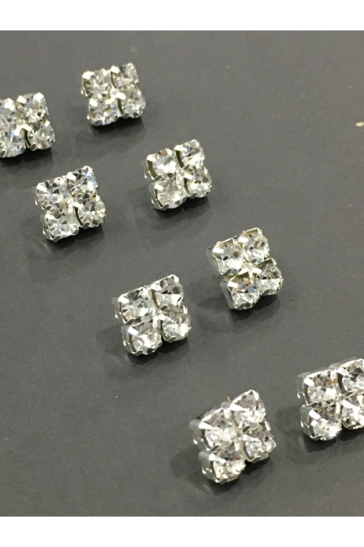 Stoned Button Blouse Button 4 Stones - Set of 8