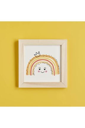 Baby Rainbow Çerçeveli Tablo Naturel (24x24 Cm) 15288