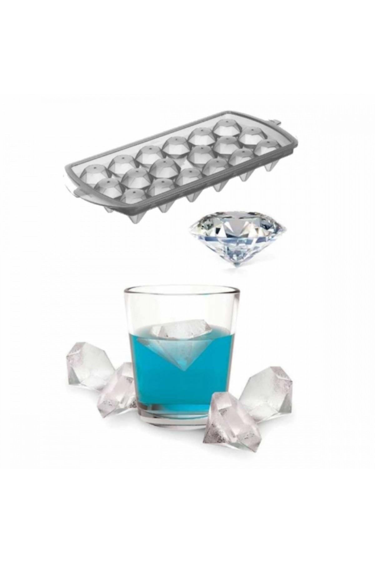 Genel Markalar Diamond Elmas Şeklinde Buz Kalıbı 18 Bölmeli
