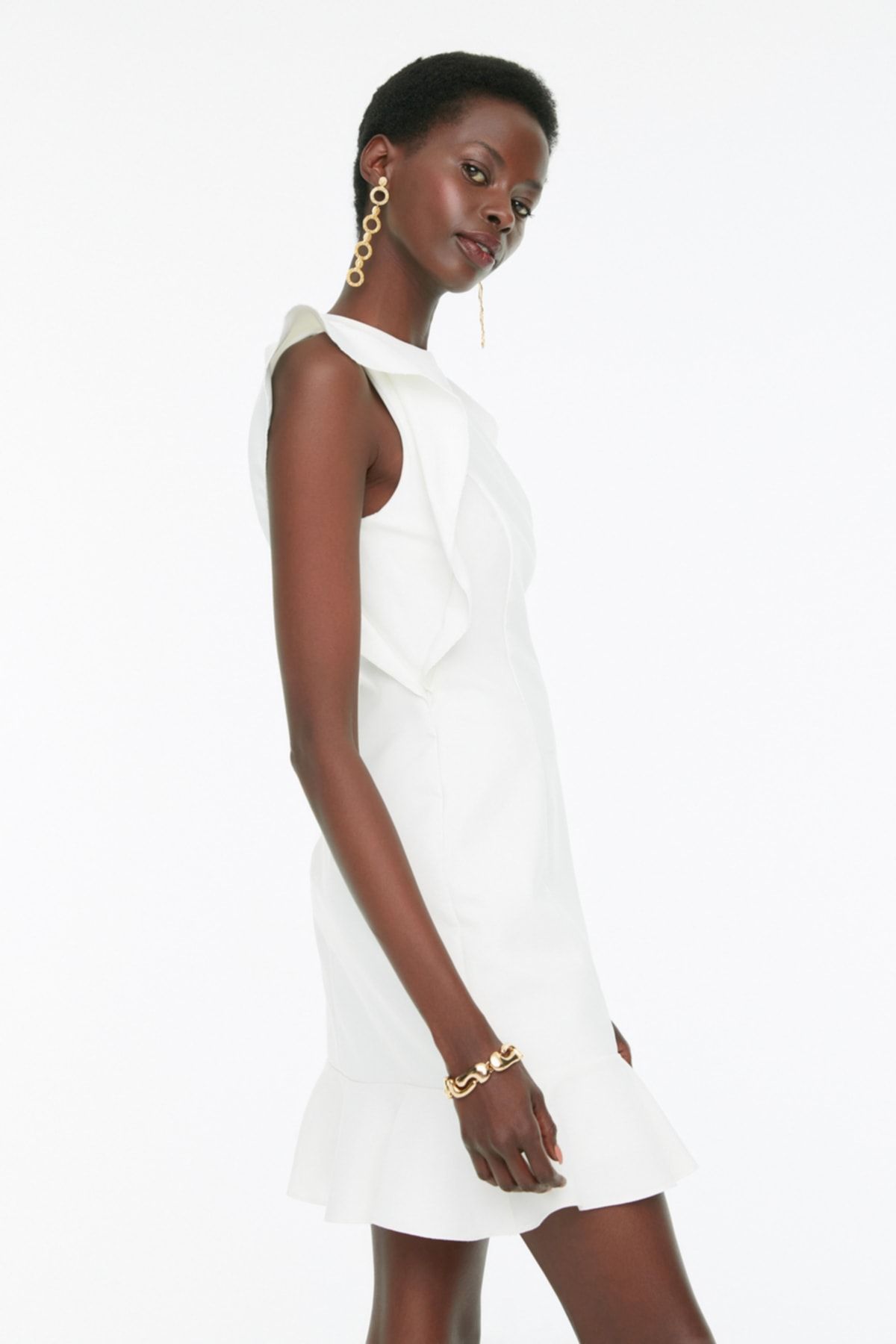 Express online ruffle dress