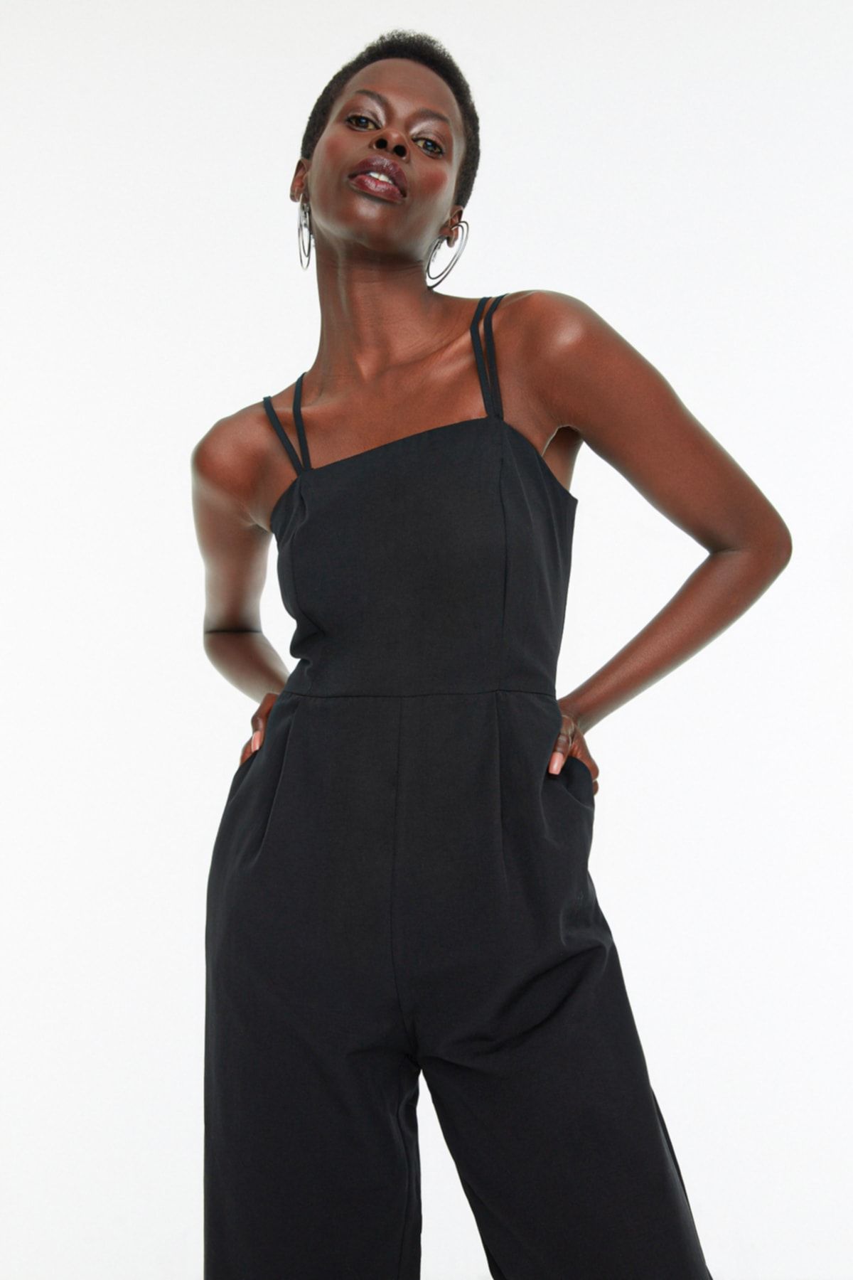 Black jumper overalls sales