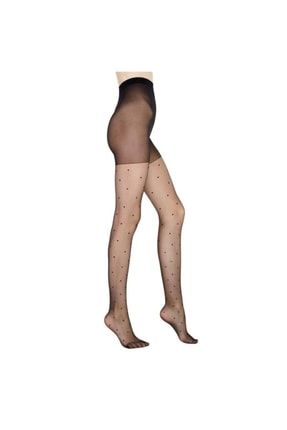 Kadın Siyah Stil Puantiyeli Külotlu Çorap PCDP70XK21SK-57