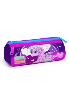 Mor Unicorn Baskılı Üç Bölmeli Kalem Çantası -kız Çocuk YGN22008