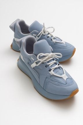 Jour Mavi Cilt Kadın Spor Ayakkabı 87-245
