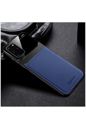 Samsung Galaxy S20 Plus Uyumlu Kılıf Lens Deri Kılıf Mavi 1713-m394