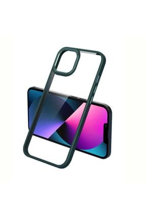 Iphone 13 Uyumlu Kılıf Darbe Emici Metal Tuşlu Kenarları Silikon Sararmaz Krom Kapak ip-13krom