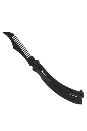 Cs Go Kelebek Bıçak Şeklinde Kilitli Plastik Tarak Sallama Stres Atma Siyah 3DCSGO02