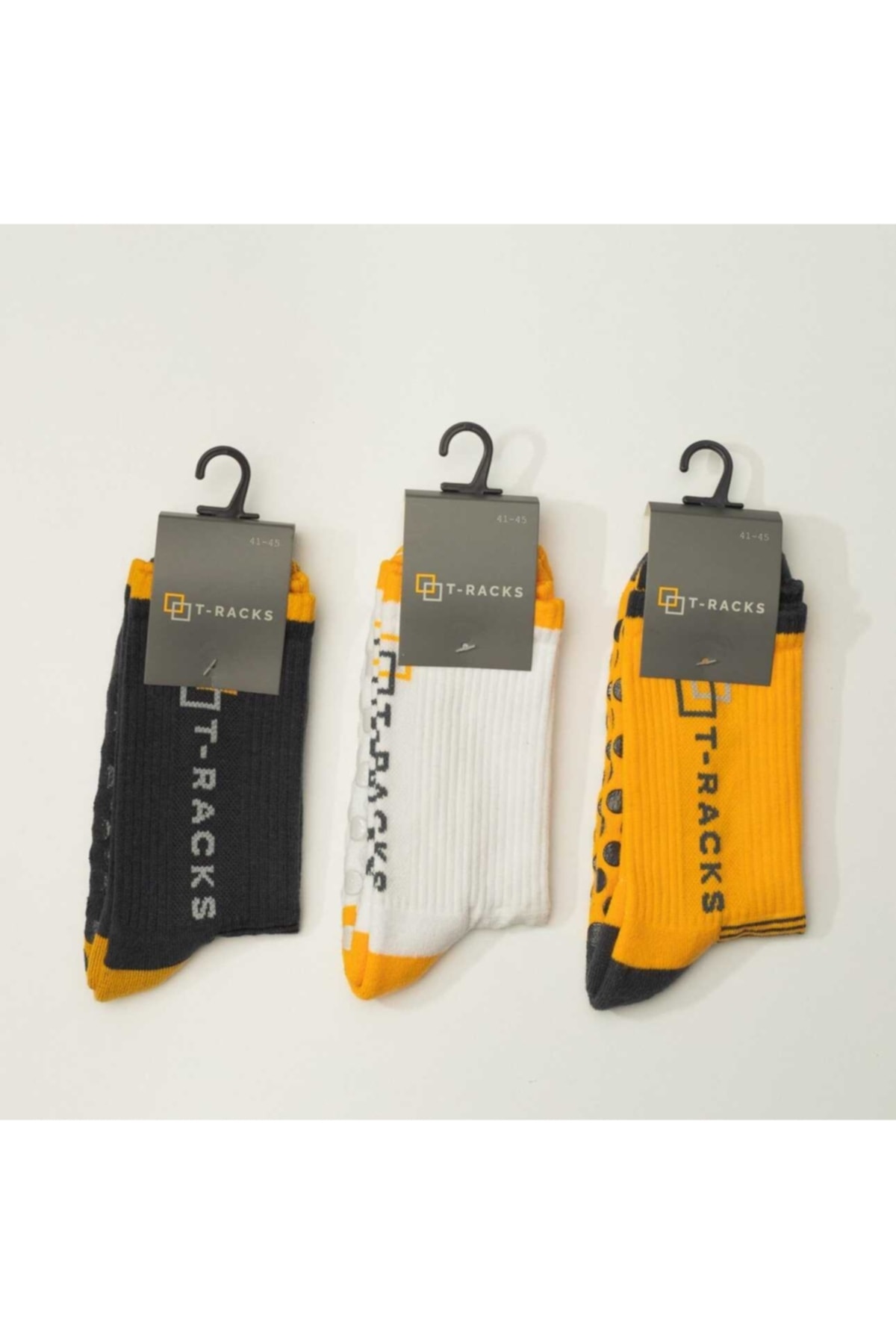 T RACKS Kaydırmaz Spor Çorabı Grip Socks Renkli 3'lü