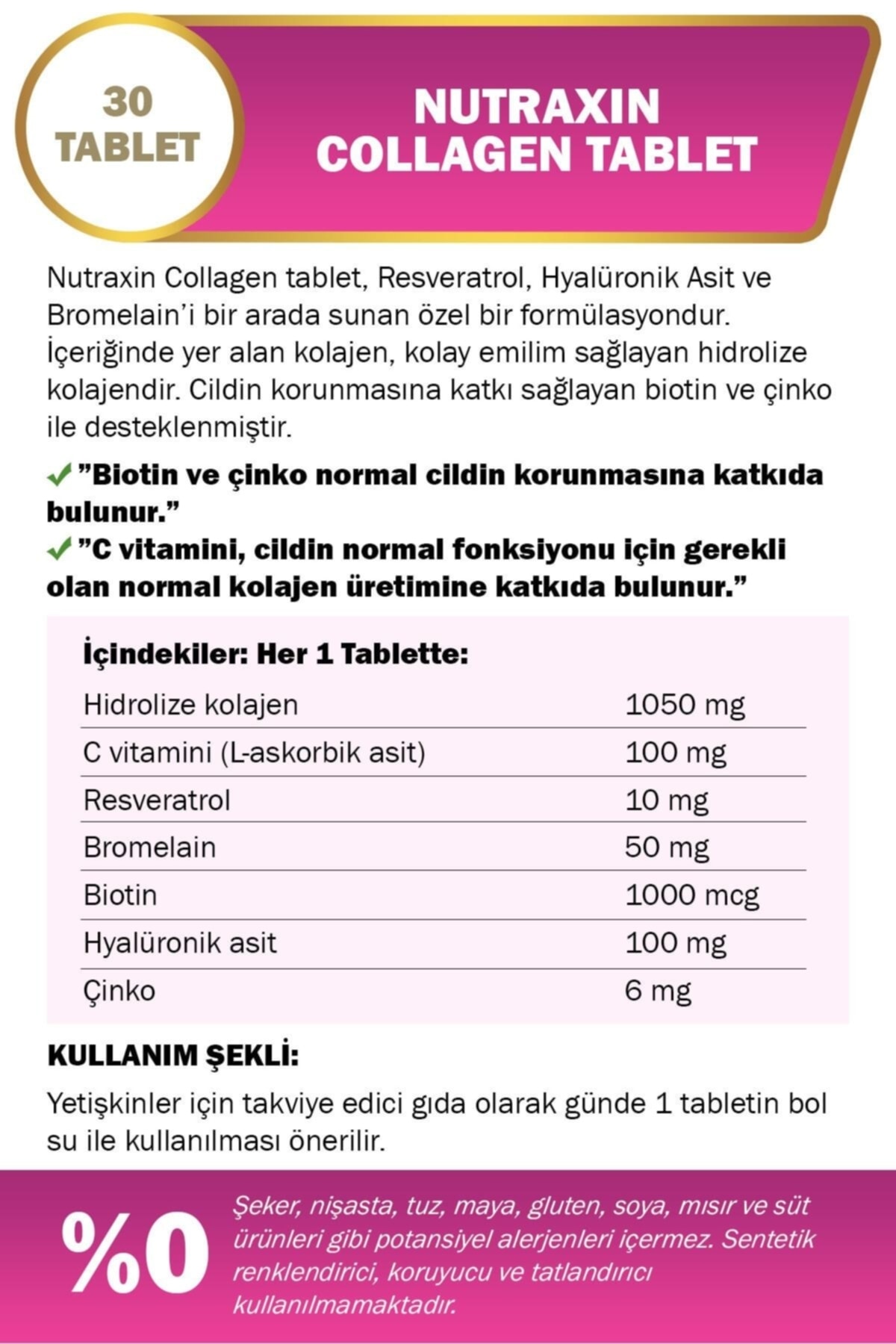 Beauty Collagen Gold Quality 30 قرص کلاژن هیدرولیز شده + 1 شاسی کلاژن Nutraxin اورجینال - تصویر 4