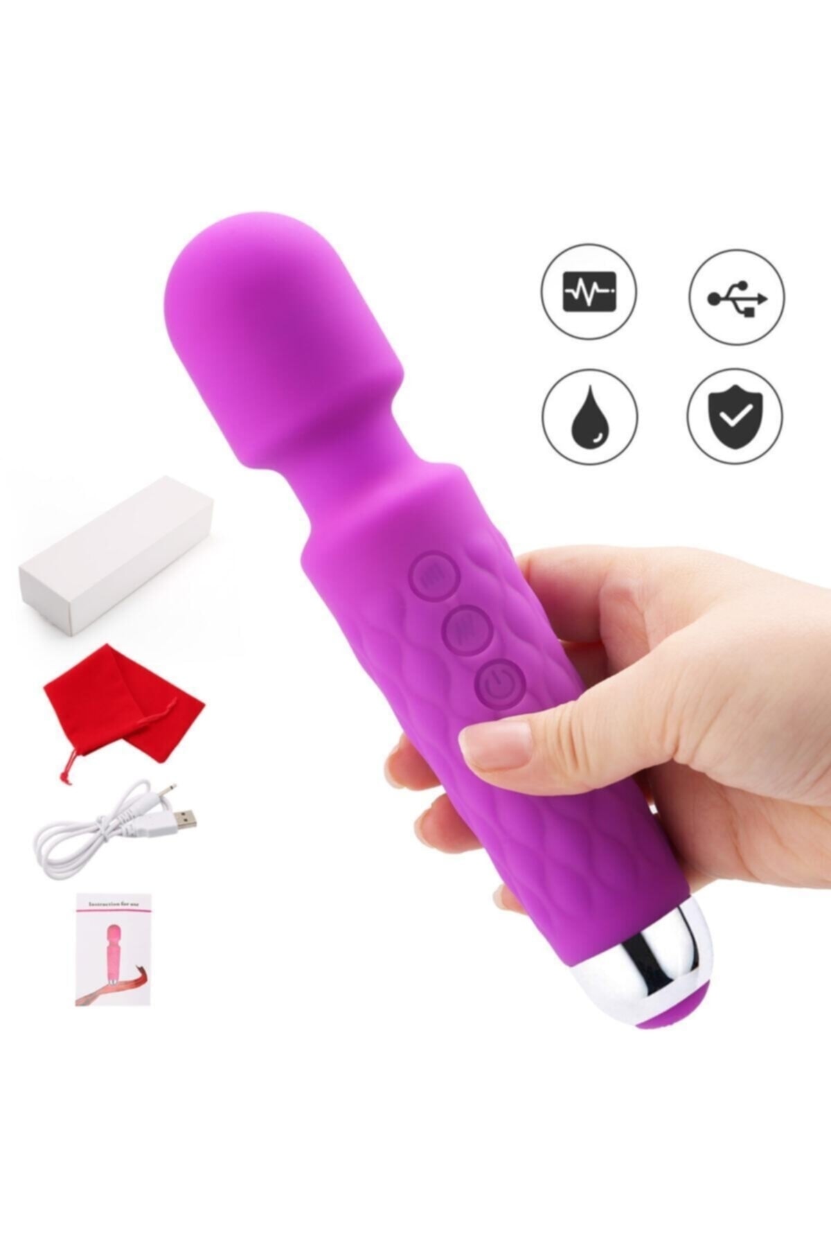 Pembe Şarjlı Dildo Vibratör Pembe Şarjlı 3