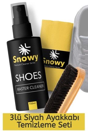 Shoes Master Cleaner Fırça Temizleme Spreyi Finish Bezi Ayakkabı Temizleme 3 Lü Süper Set TYC00399052875