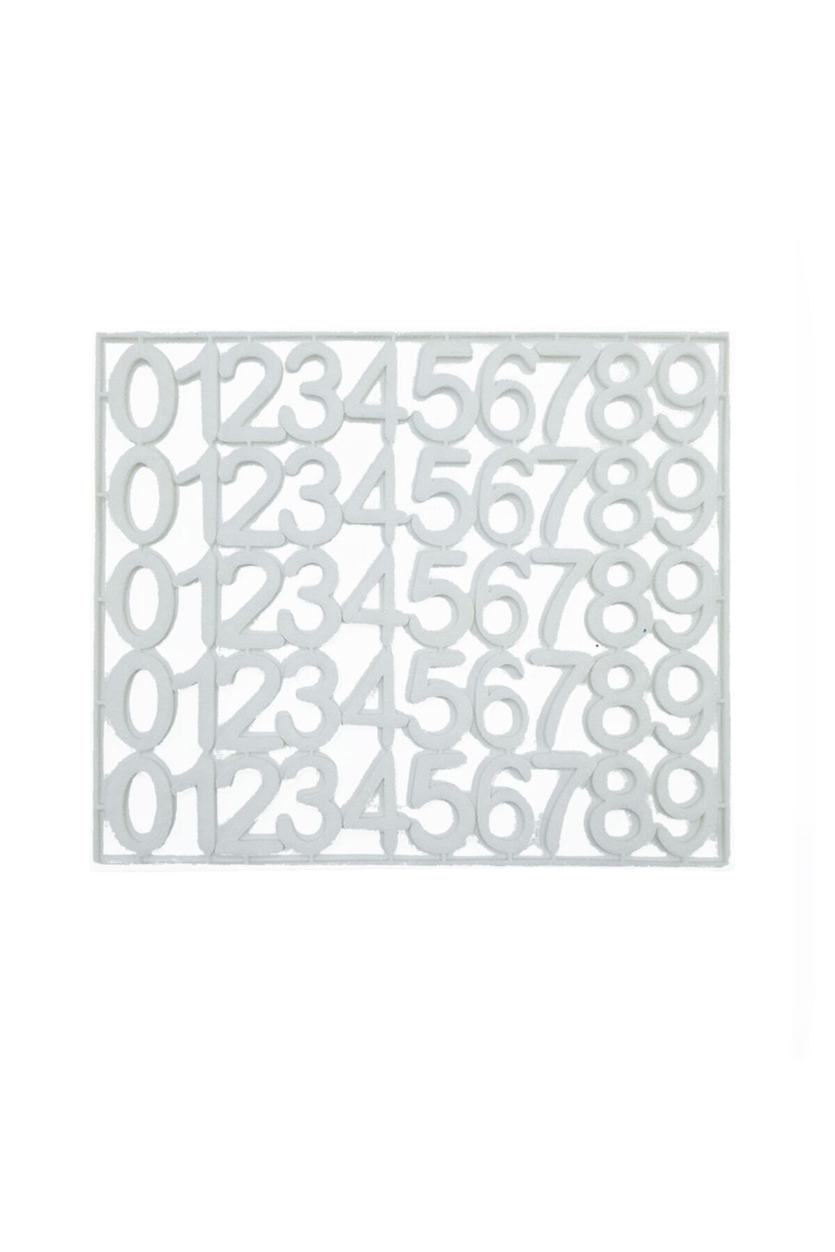 E Elmas Keçeden Rakam - Sayı 3cm - Beyaz