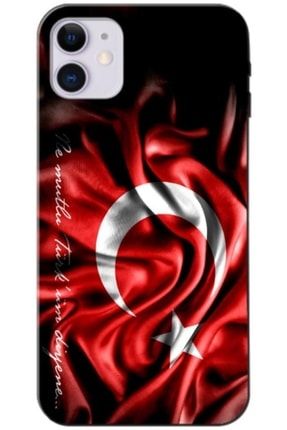 Apple Iphone 11 Uyumlu Dalgalı Türk Bayrağı Silikon Kılıf 2450-m350