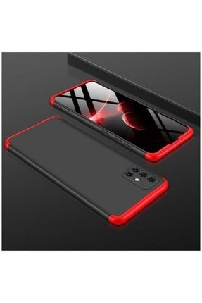 Samsung Galaxy A71 Uyumlu Kılıf Kamera Korumalı Platinum Kılıf Siyah + Kırmızı 1205-m382