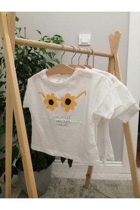 Çocuk Pullu Çiçekli T-shirt sunflwr