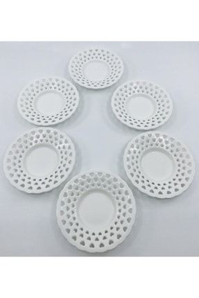 Lüks Örgü, Hasır Modelli Çay Tabağı Plastik. Porselen Görünümlü 6'lı sp-246