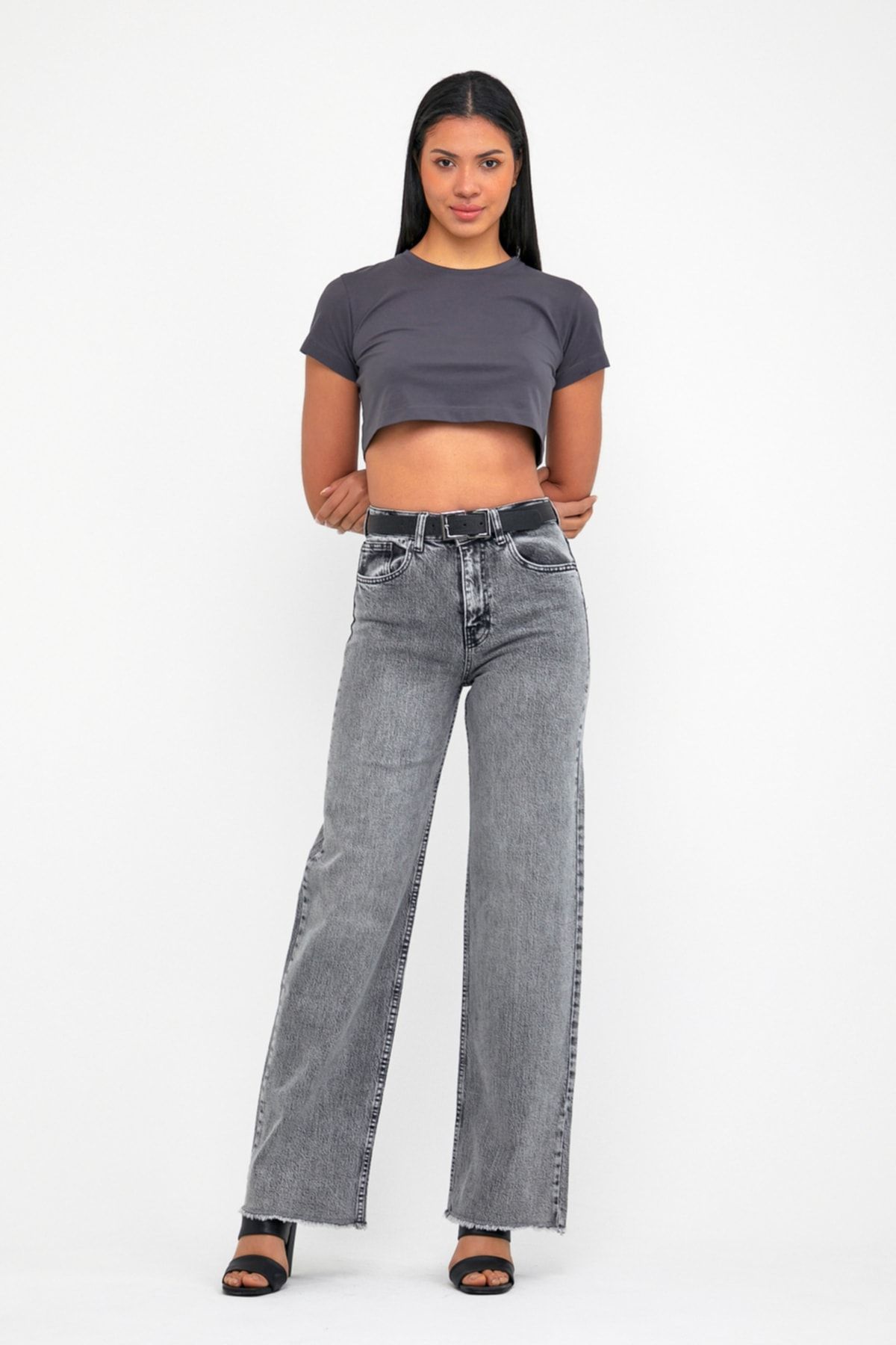 Wide Leg Likralı Pantolon