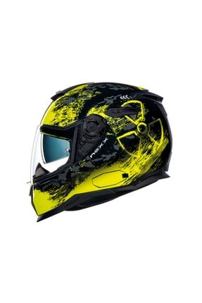 Sx.100 Toxic Black Neon Yellow Motorcu Kaskı + Pınlock M85513384