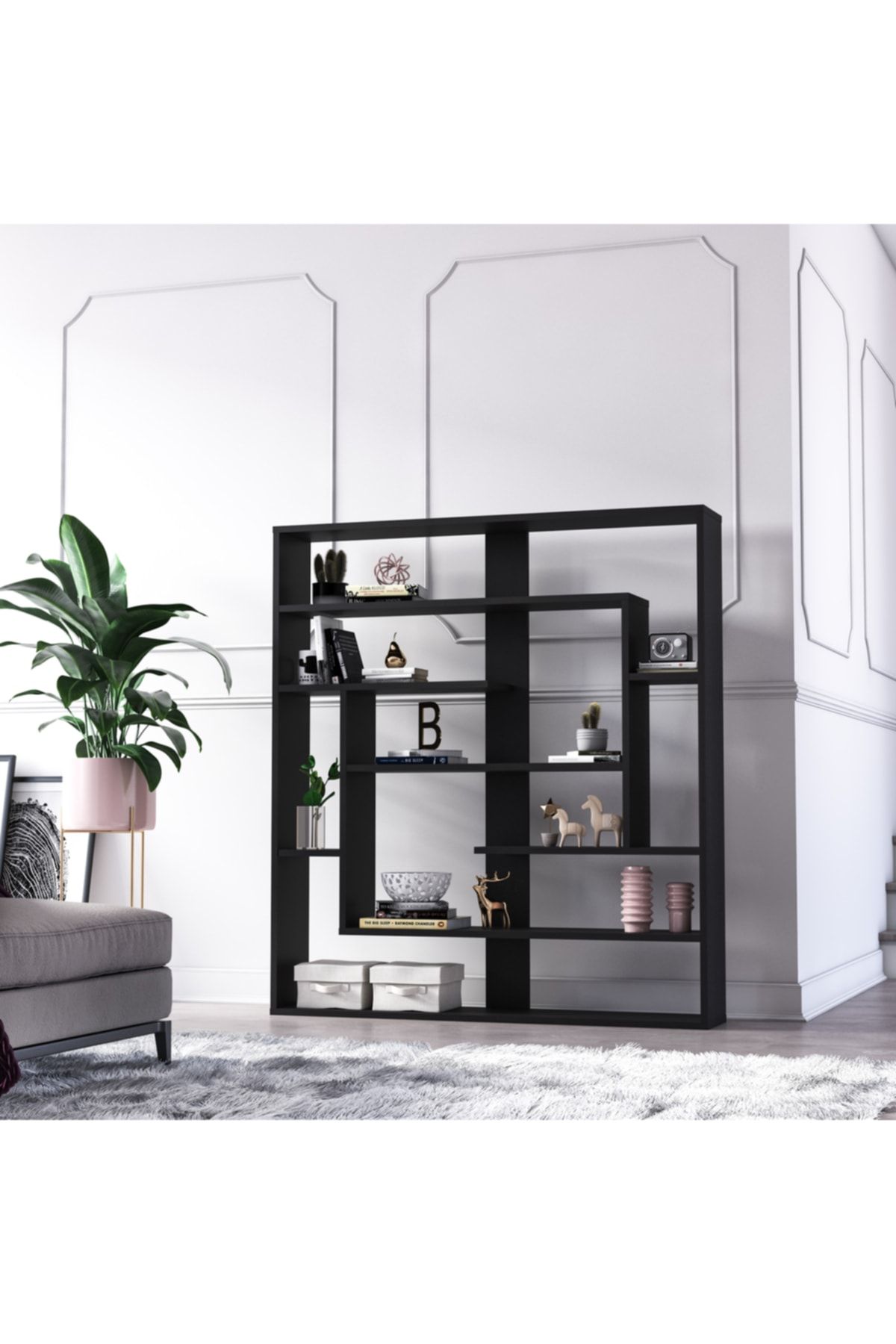 Minimadecor Sebastian Kitaplık, Siyah AN6605
