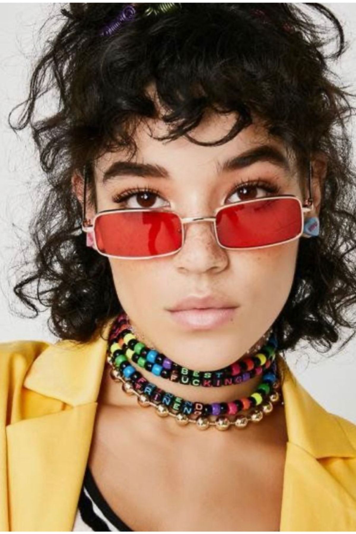 Toz Vintage-Red Narrow Vintage&Retro Cat Sunglasses 3