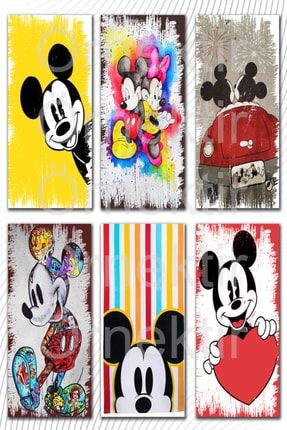 Mickey Mouse Temalı 6 Parça Çocuk Odası Tablo Seti o3ipd0