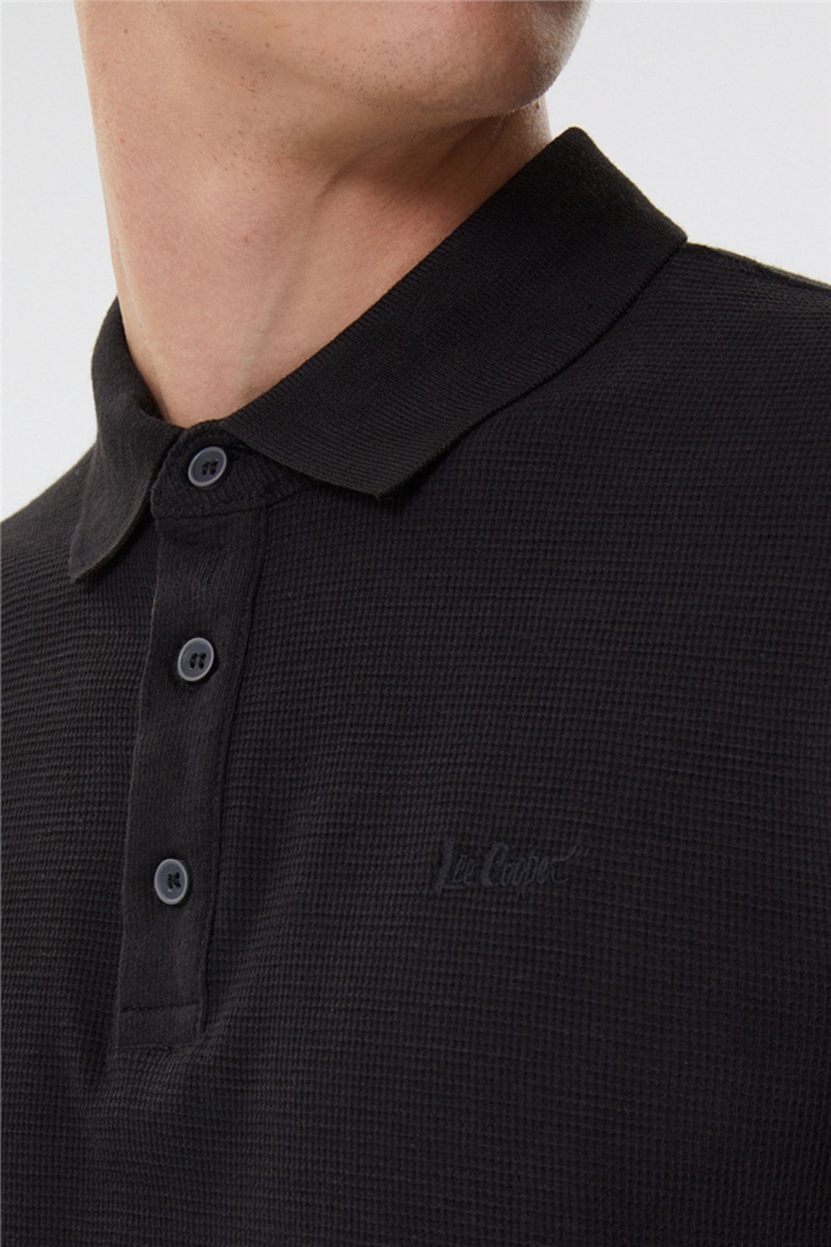 تی شرت یقه پولو مشکی مردانه سیاه Tylen Polo Yaka 625242049 Lee Cooper