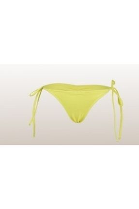 Kadın Arka Büzgü Detay Bağlamalı Sarı Bikini Altı Tom ANG-51075