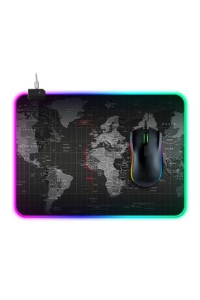 Ally Dünya Desenli Rgb Led Işıklı Oyuncu Mouse Pad 300*250*4mm 526-34805