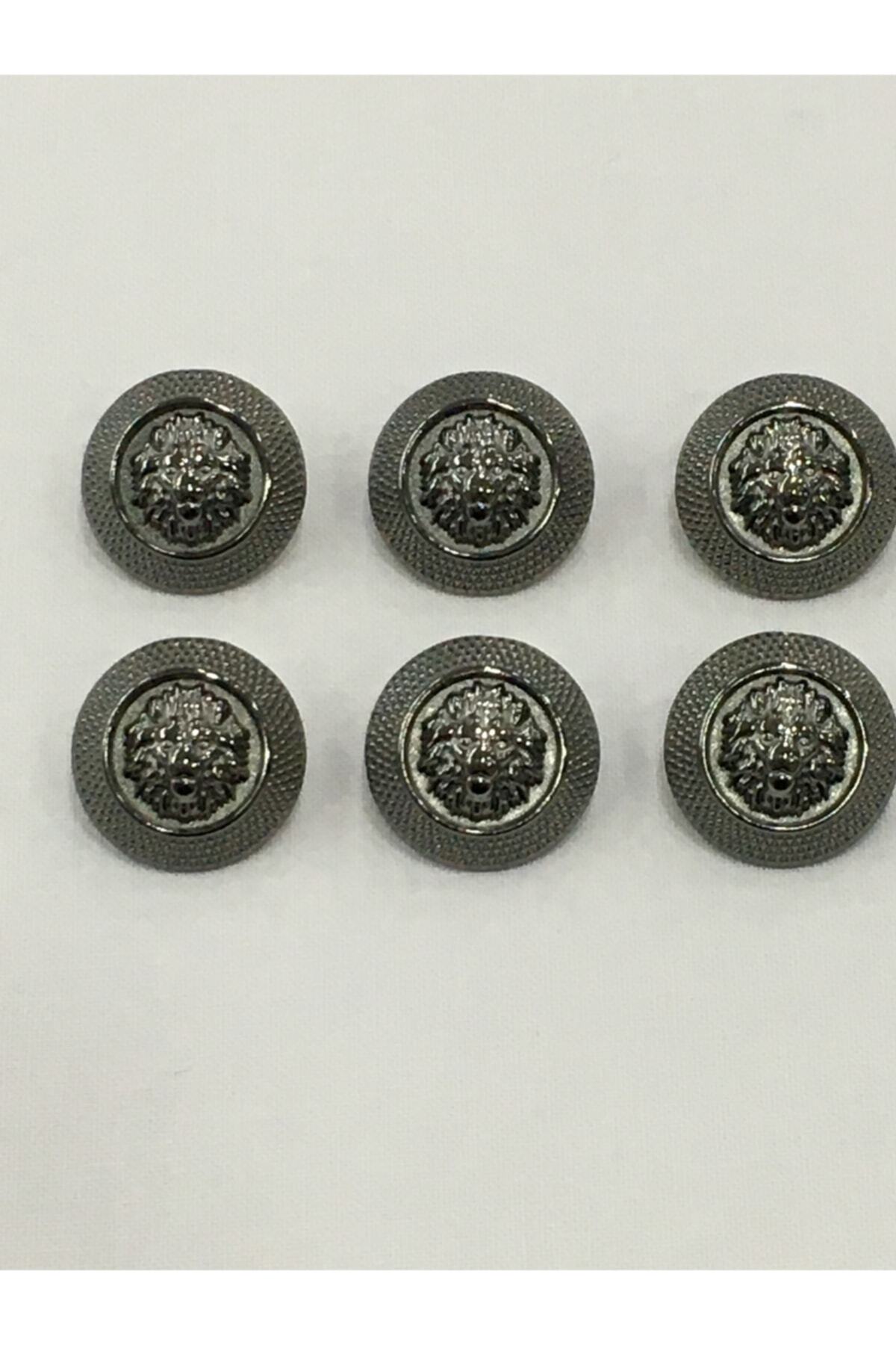 Trench Coat Jacket Button Lion Model Set of 6 Anthracite