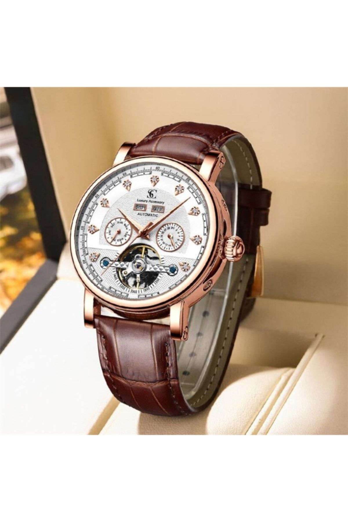 SC Silver Collection Luxury Accessory Otomatik Mekanizma Çoklu Takvimli Erkek Kol Saati