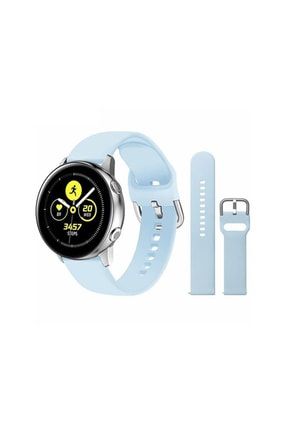 Samsung Galaxy Watch Active2 44mm Uyumlu 20mm Silikon Kordon Açık Mavi SKY-SLK-WTCHACT2-20MM