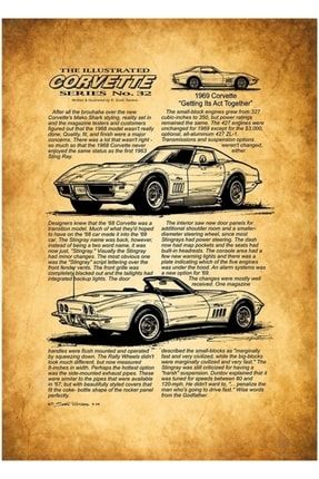 1969 Chevrolet Corvette, Stingray Spor Araba, Corvette Art, Car Tablo Ahşap Poster Dekoratif f8f8f8(607)spor