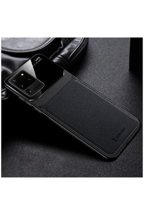 Samsung Galaxy S20 Ultra Uyumlu Kılıf Lens Deri Kılıf Siyah 1713-m395