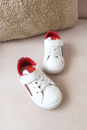 Beyaz Kırmızı Bebek Spor Ayakkabı ob-16-12