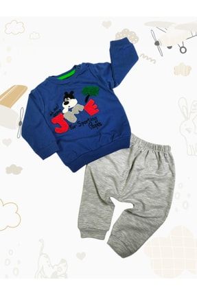 Erkek Bebek Kıyafetleri Mevsimlik 2li Alt Üst Esofman Takimi Organik %100 Bloomberg Pamuklu BWSK02