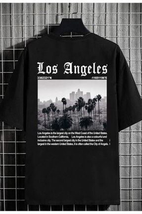 Los Angeles Baskılı Oversize Geniş Kalıp Tshirt losanglstsrt001