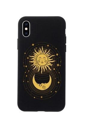 Iphone Xs Max Uyumlu Moon And Sun Premium Siyah Lansman Silikonlu Kılıf MCIPHXSMLMANDS