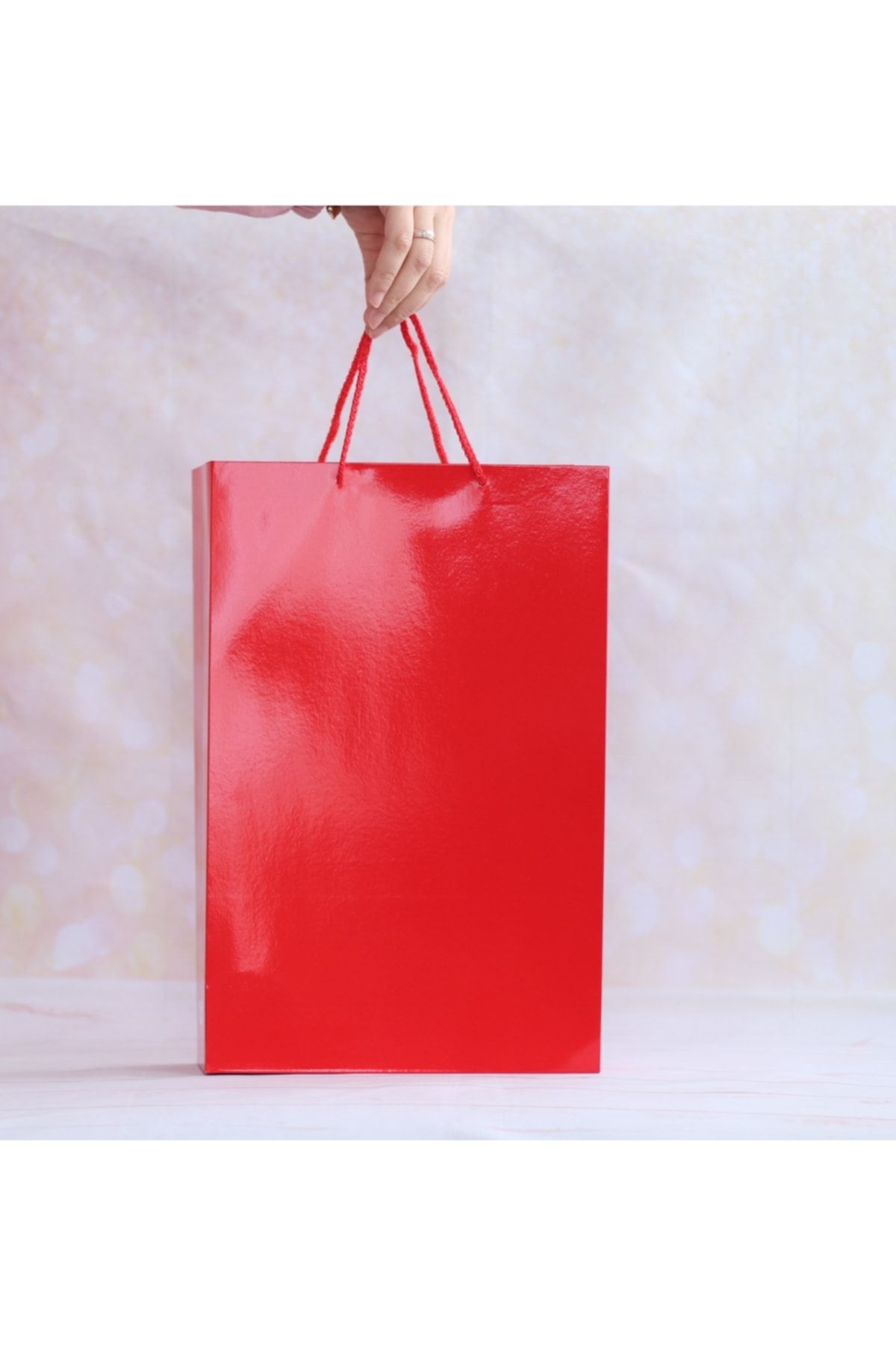 demontecraft 26x40x8cm Geanta Din Carton Cu Sfoara Rosie 2 Bucati - One Size