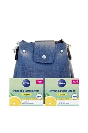 Perfect & Matte C Vitaminli Yüz Bakım Kremi 50 Ml *2 Adet & Makyaj Çantası çanta1
